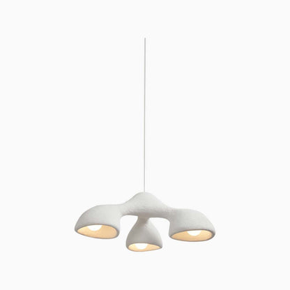 Pendant chandelier, unique Wabi-sabi irregular white, 3/7 heads 0