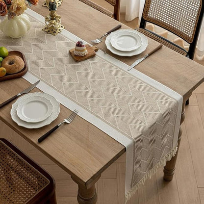 Modern Arid Loom Woven Table Runner