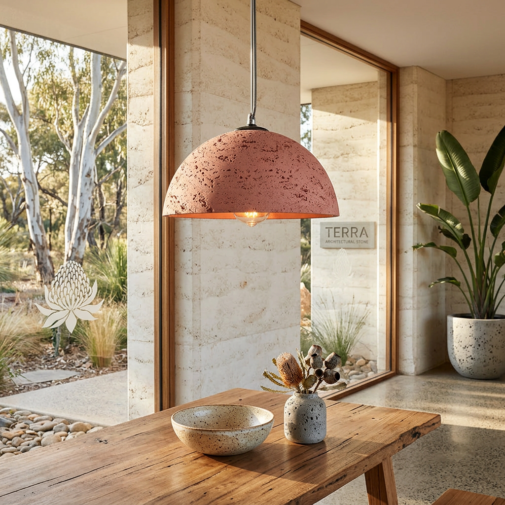 Elara Haus Modern Arid Lunar – Minimalist Stone-Textured Pitted Dome Light