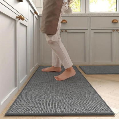 Kitchen mat set with modern minimalist arid slope design
