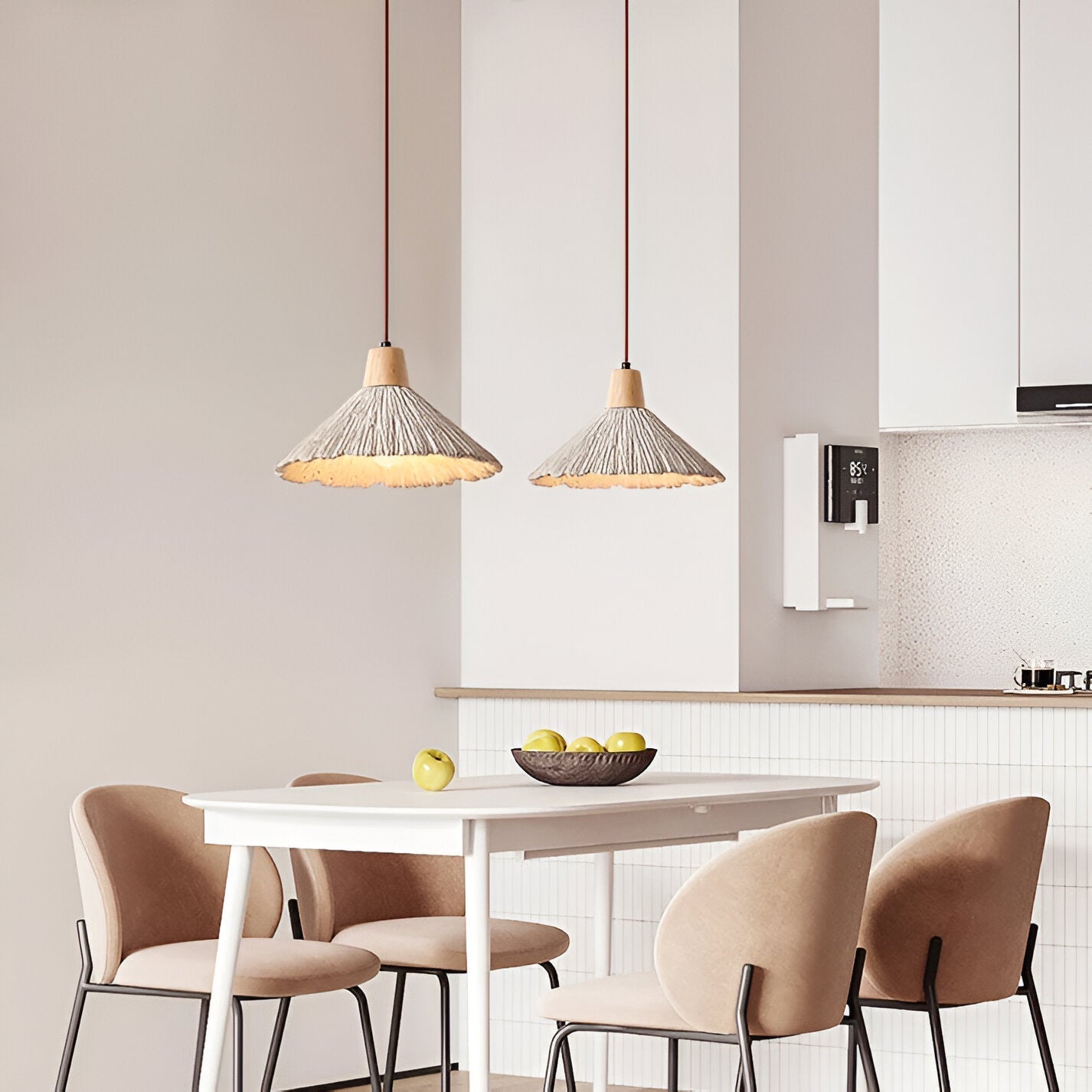 Cream Retro Wabi-Sabi LED Pendant Light 2