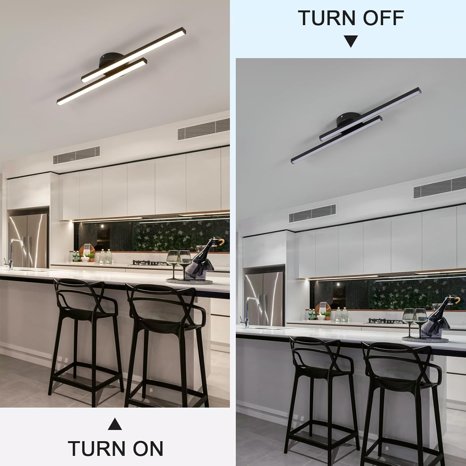 Elara Haus Modern Linear LED Ceiling Light - Aluminium Strip