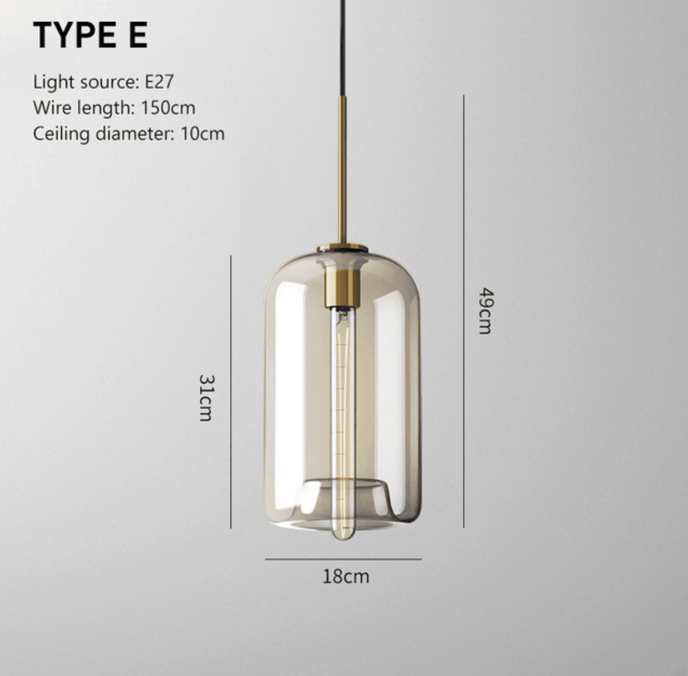 Brass & Glass Pendant Light | Modern Minimalist Ceiling Lamp 9