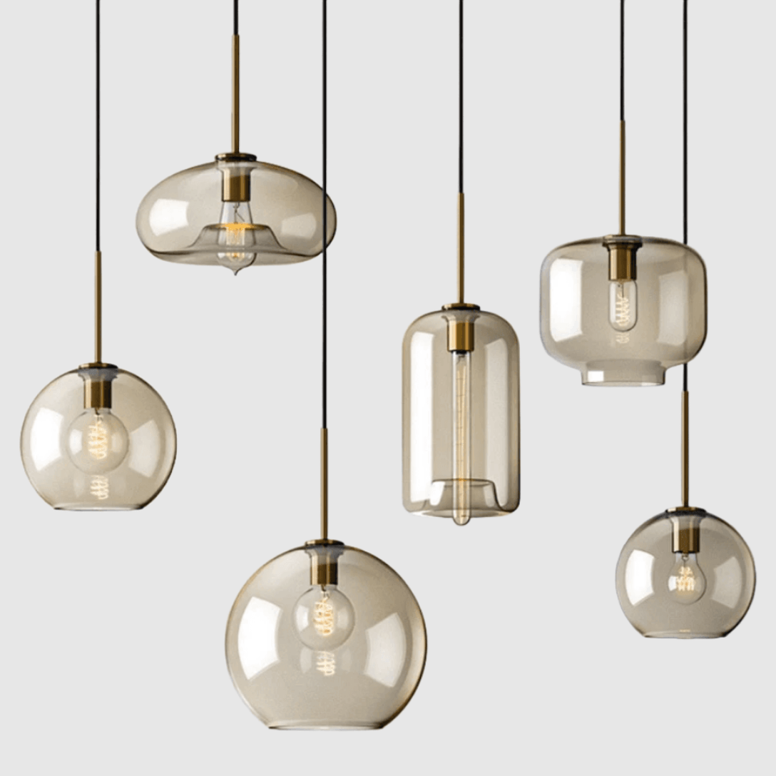 Brass & Glass Pendant Light | Modern Minimalist Ceiling Lamp 0