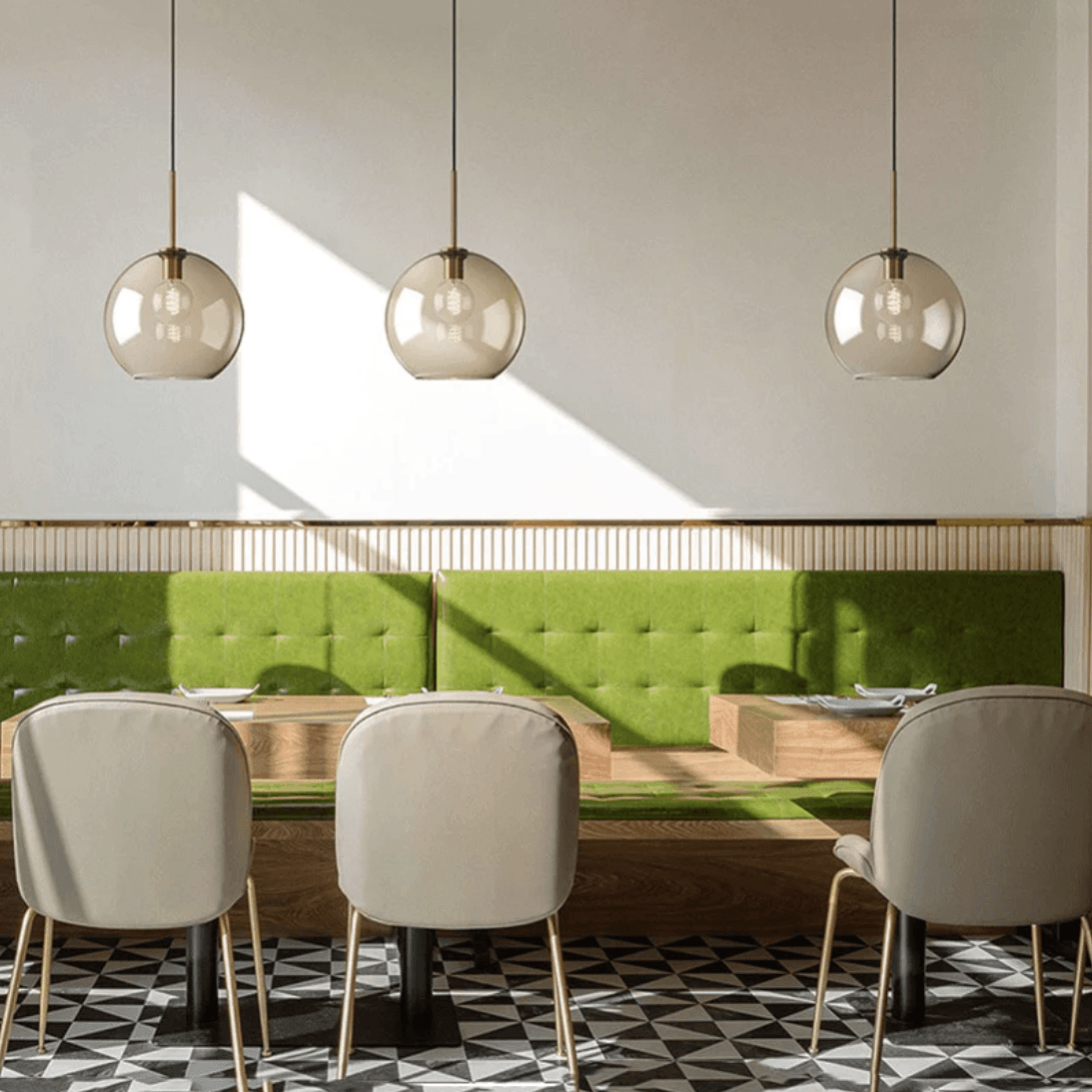 Brass & Glass Pendant Light | Modern Minimalist Ceiling Lamp 2
