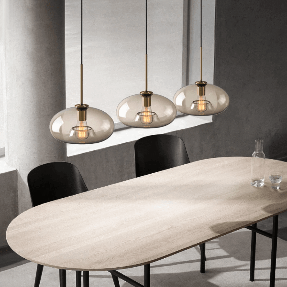 Brass & Glass Pendant Light | Modern Minimalist Ceiling Lamp 4