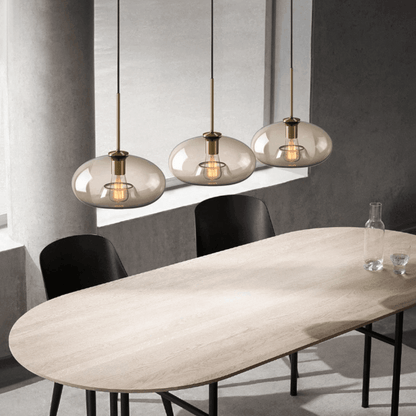 Brass & Glass Pendant Light | Modern Minimalist Ceiling Lamp 4