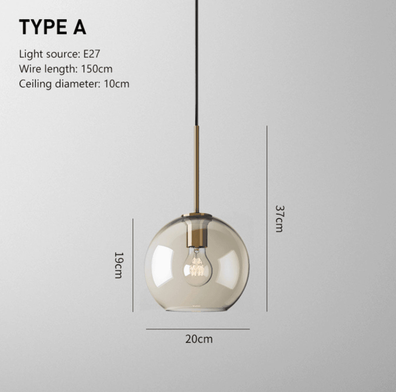 Brass & Glass Pendant Light | Modern Minimalist Ceiling Lamp 6