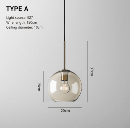 Brass & Glass Pendant Light | Modern Minimalist Ceiling Lamp 6