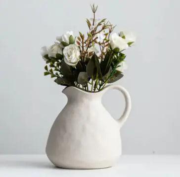 Nordic Handmade Ceramic Jug Vase for Modern Home Decor