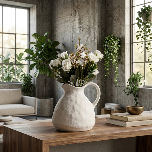 Elara Haus Pitcher Vessel – Artisanal Matte Ceramic