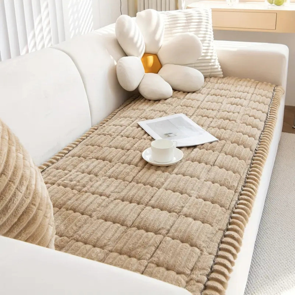Elara Haus Ruffled Edge Couch Throw - Soft Plush Blanket