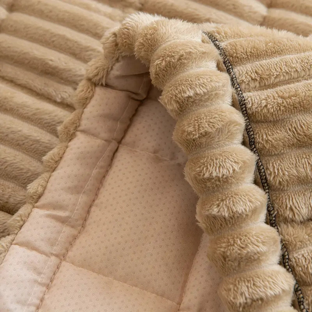 Elara Haus Ruffled Edge Couch Throw - Soft Plush Blanket