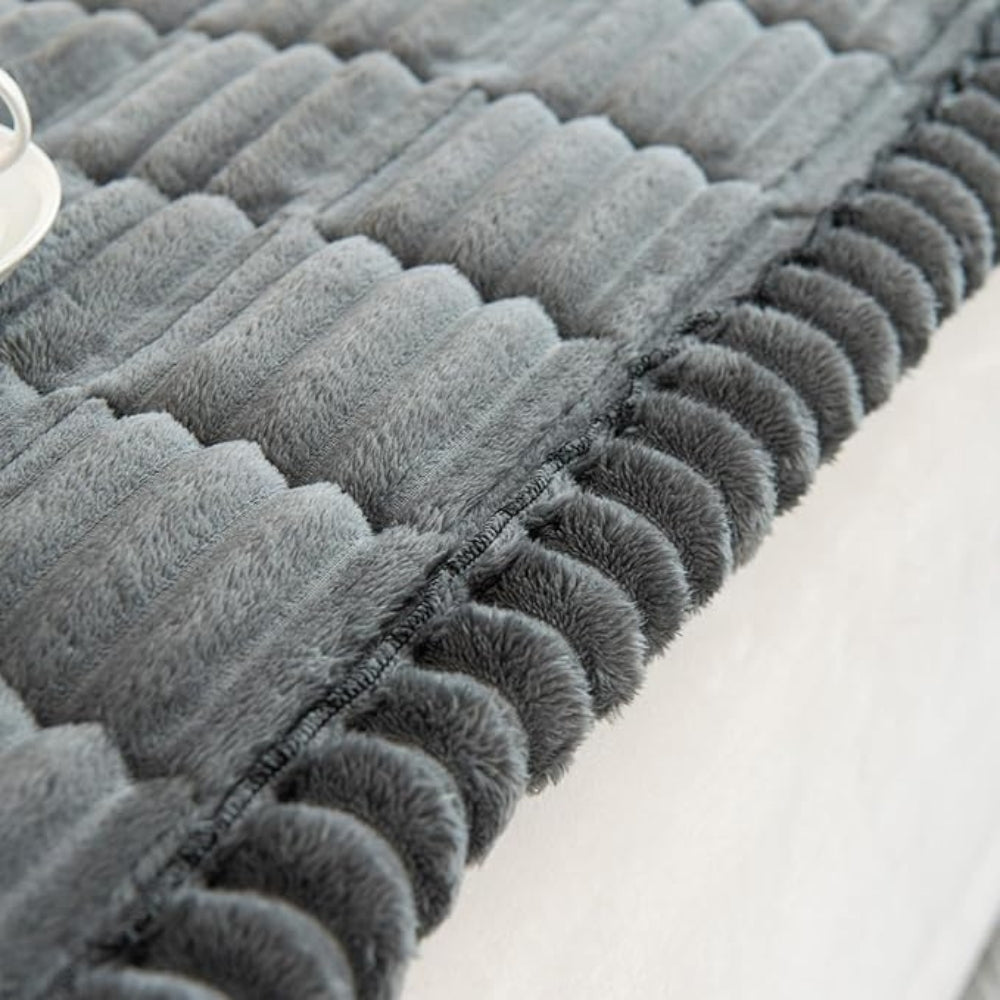 Elara Haus Ruffled Edge Couch Throw - Soft Plush Blanket