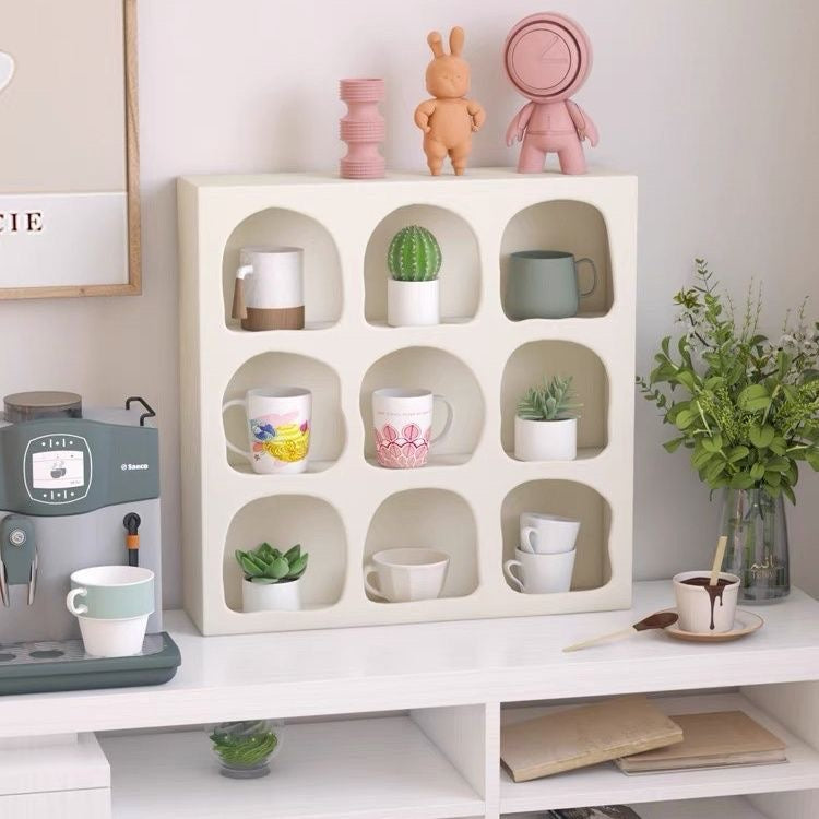 Bohemian-inspired storage shelves for mugs and home decor