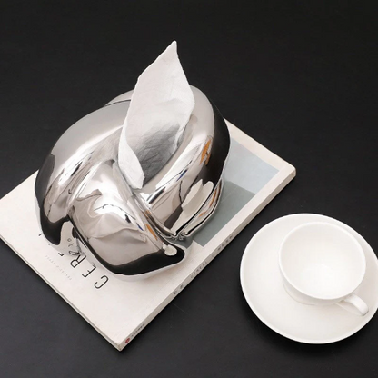 Artistic ceramic twisted knot tissue box holder with a modern and stylish look