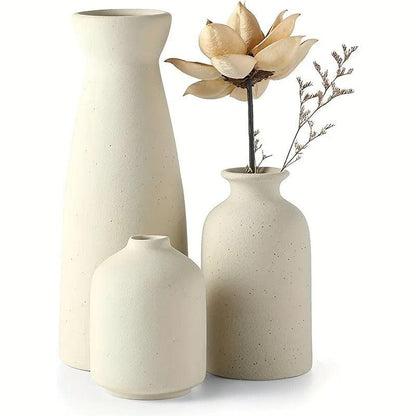 Elara Haus speckled ceramic vase, part of a 3-piece set for modern flower arrangements
