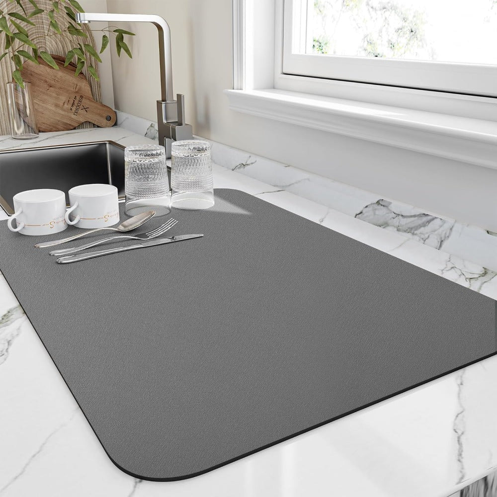 Elara Haus super absorbent dish drying mat's quick dry kitchen pad design