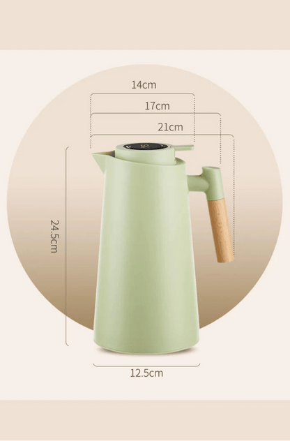 Elara Haus Thermal Jug - Glass With Wooden Handle Temperature Display 4