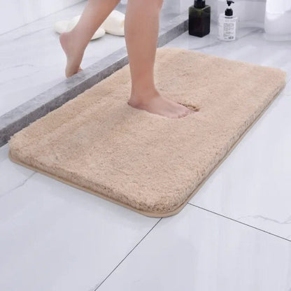 Soft and plush Elara Haus Ultra Plush Faux Fur Microfibre Bath Mat in bathroom