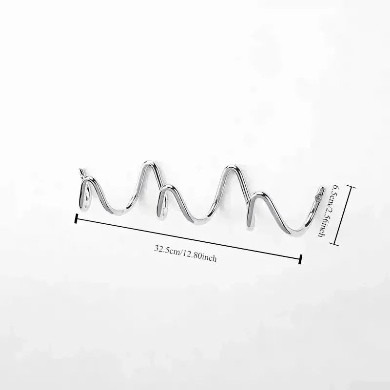 Elara Haus Wall Hook - Wrought Iron Coat Hooks with Modern Wave Design 11