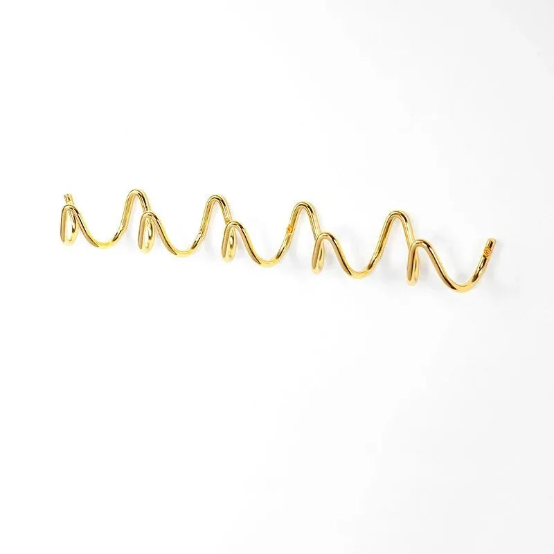 Elara Haus Wall Hook - Wrought Iron Coat Hooks with Modern Wave Design 12