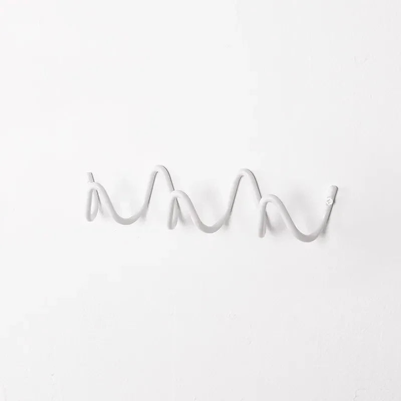 Elara Haus Wall Hook - Wrought Iron Coat Hooks with Modern Wave Design 13