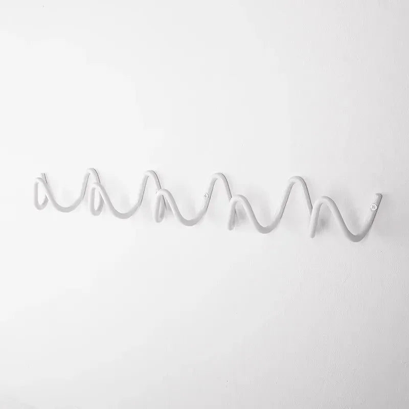 Elara Haus Wall Hook - Wrought Iron Coat Hooks with Modern Wave Design 22