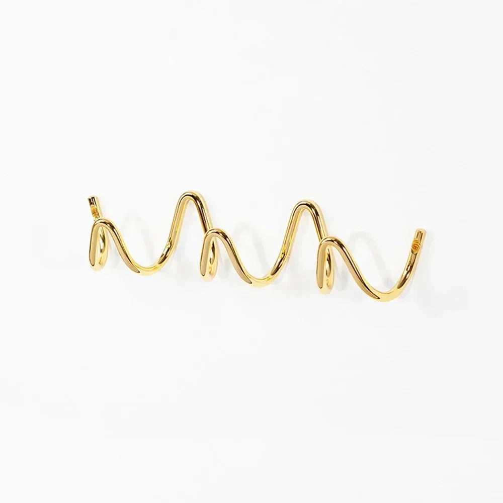 Elara Haus Wall Hook - Wrought Iron Coat Hooks with Modern Wave Design 24