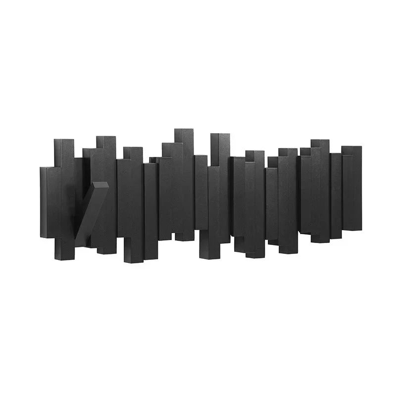 Close-up of premium wooden coat hooks and wall mount detail