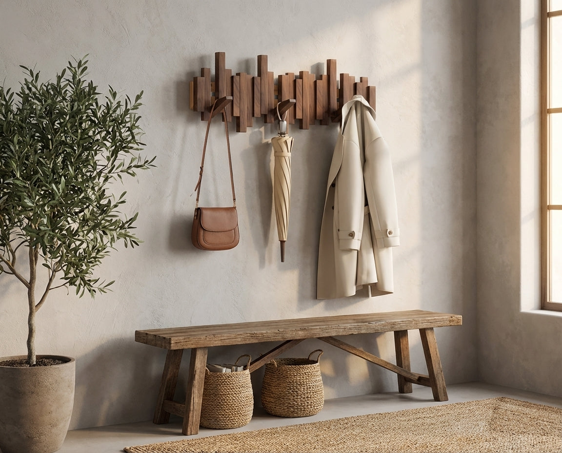 Premium wooden coat hooks for wall mounted coat rack