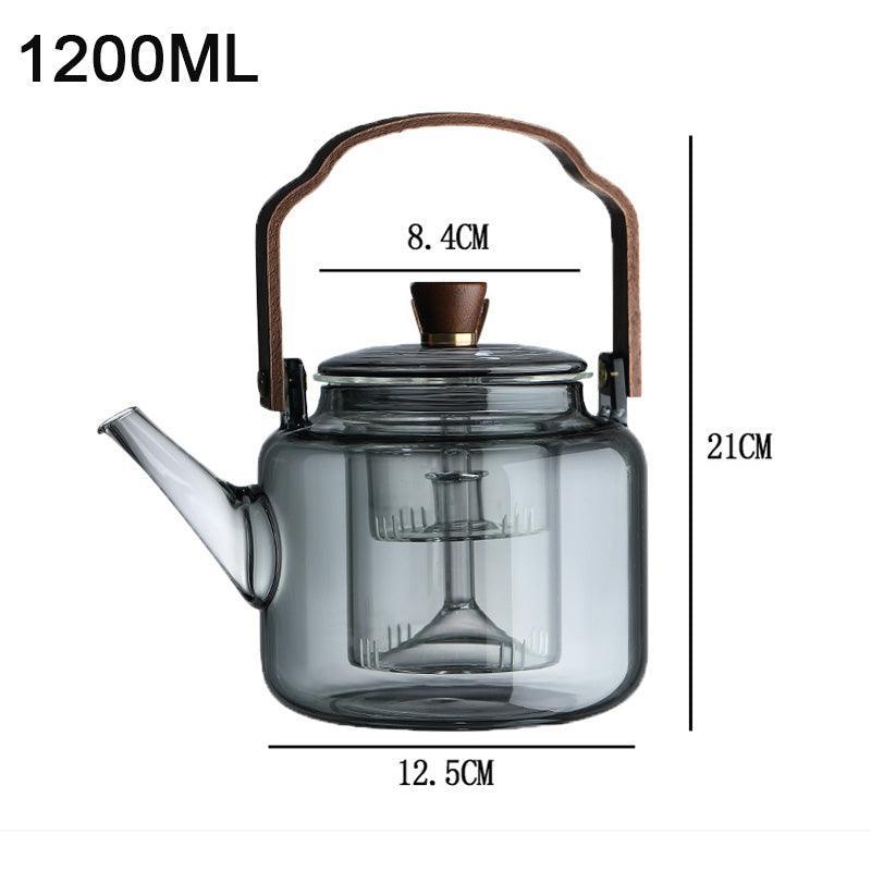 Grijzen Teapot | Wood & Glass, Tea Infuser 6