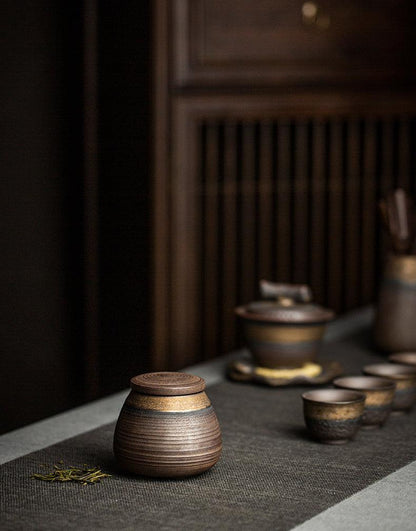 Beautiful Handcrafted Japanese Storage Jar by Mino Japan with Moisture-proof Sealing