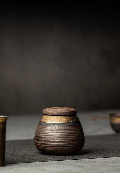 Exquisite Handcrafted Japanese Storage Vessel by Mino Japan with Moisture-proof Sealing