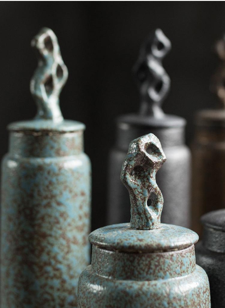 Stoneware Tea Caddy | Ceramic Lid | Japanese Pottery 6