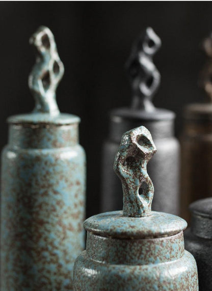 Stoneware Tea Caddy | Ceramic Lid | Japanese Pottery 6