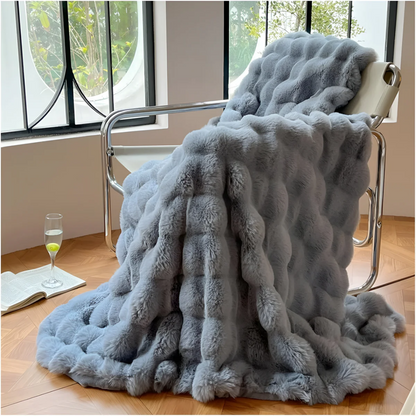 Close-up of Mila Soft Fleece Comfort Blanket Texture