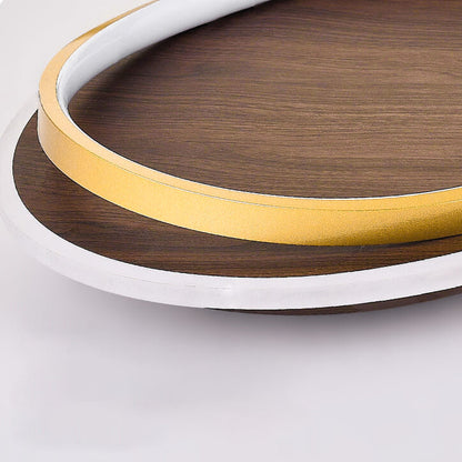 Nordic Walnut Grain LED Ceiling Light - Flush Mount