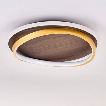 Nordic Walnut Grain LED Ceiling Light - Flush Mount