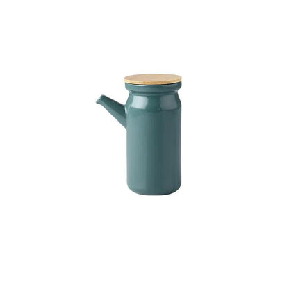 Nordic ceramic seasoning bottle with wood grain and ceramic details.