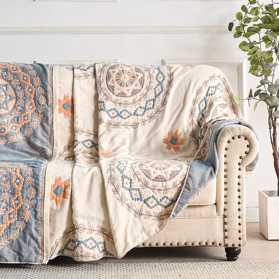 Serene Mandala Pattern Throw - 100% Cotton