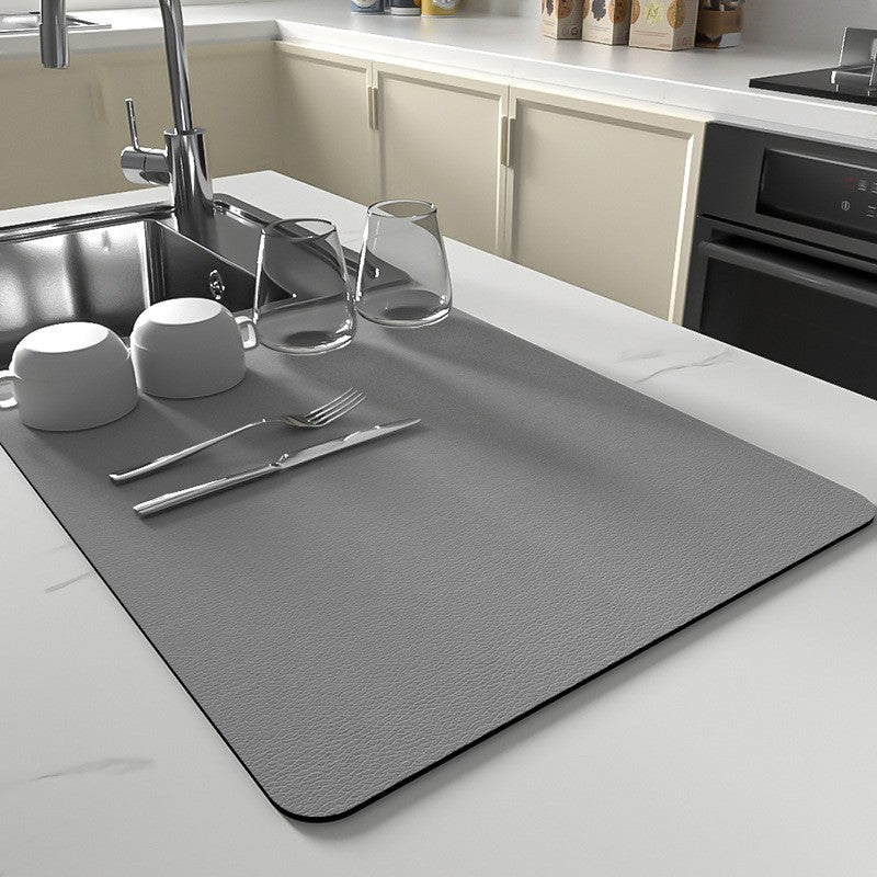 Kitchen dish drying mat with non-slip quick-dry surface for convenience