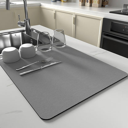 Kitchen dish drying mat with non-slip quick-dry surface for convenience