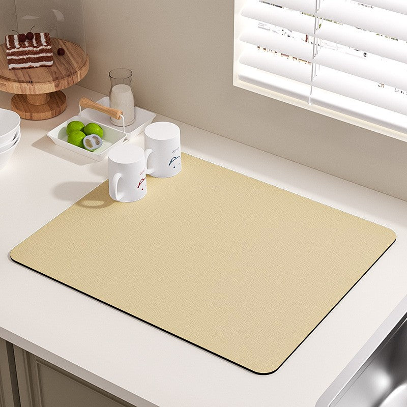 Silicone dish drying mat for efficient water absorption and drying