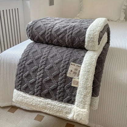 Snuggle Reversible Sherpa Fleece Throw Blanket