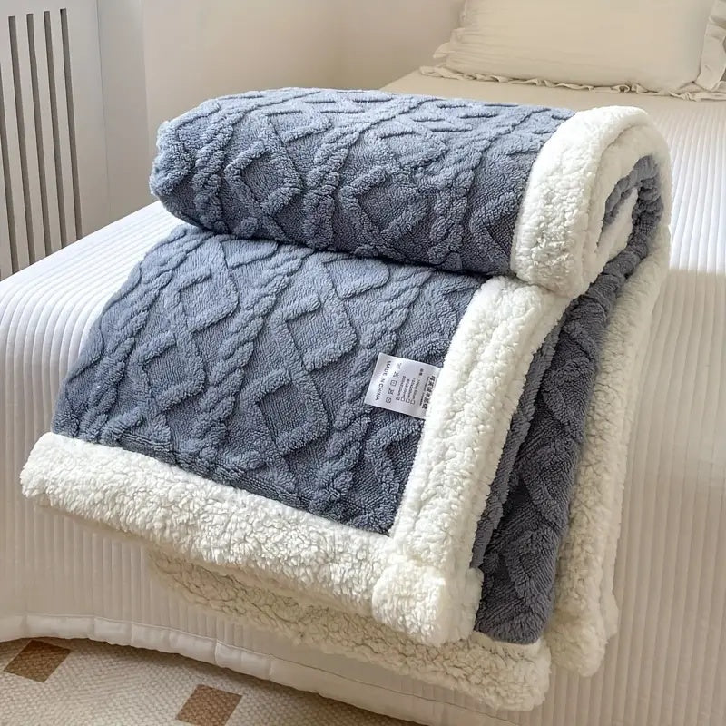 Snuggle Reversible Sherpa Fleece Throw Blanket