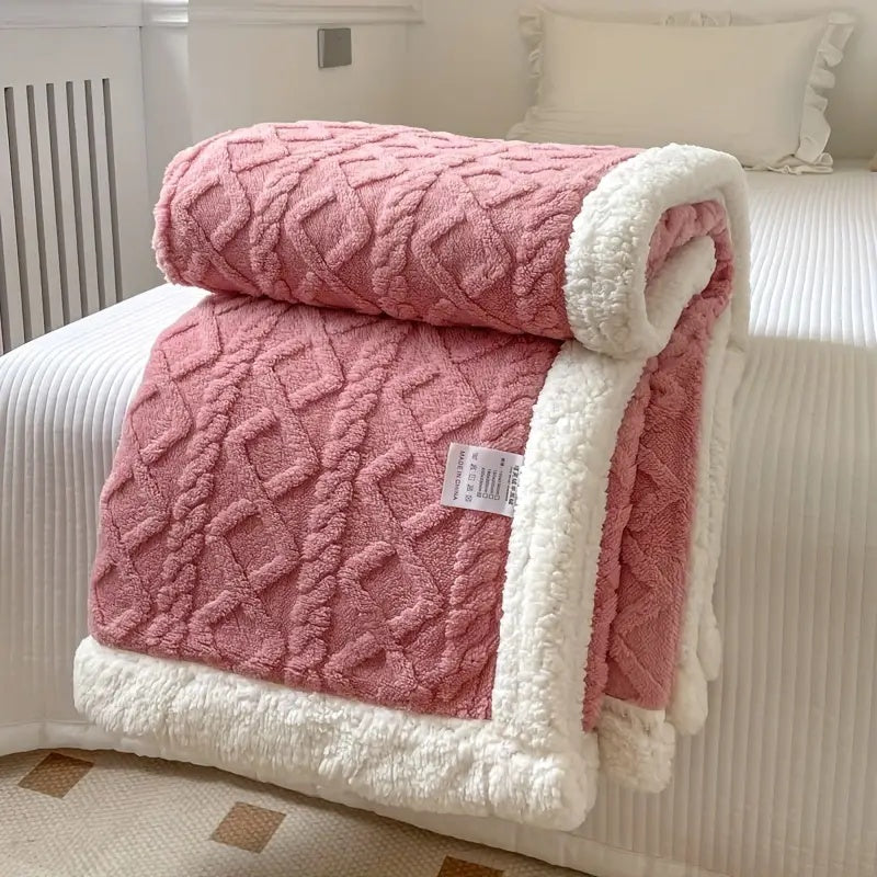Snuggle Reversible Sherpa Fleece Throw Blanket