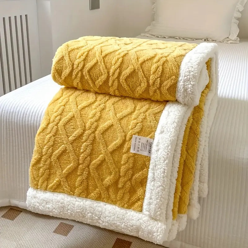 Snuggle Reversible Sherpa Fleece Throw Blanket