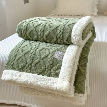 Snuggle Reversible Sherpa Fleece Throw Blanket