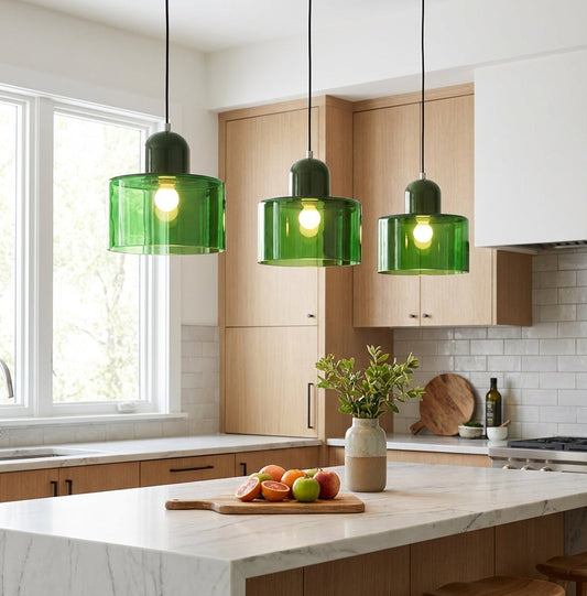 Vintage Style Glass Pendant Lamp Kitchen Island Light